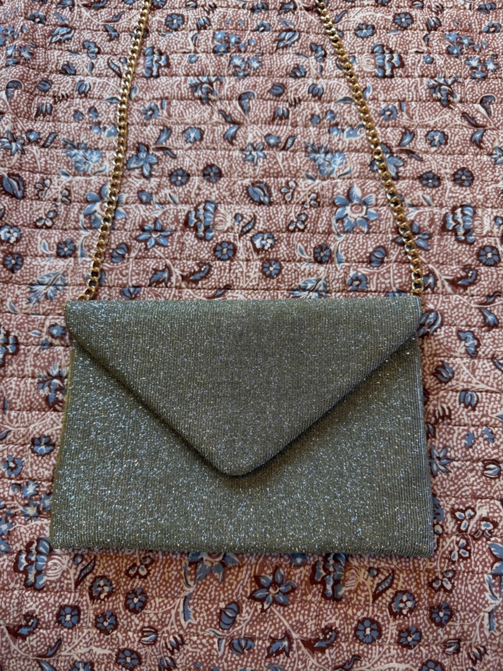 Gold Chain Envelope Evening Bag - Gold